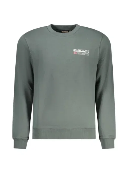 Hanorac crewneck Napapijri cu decolteu rotund cu autograf verde