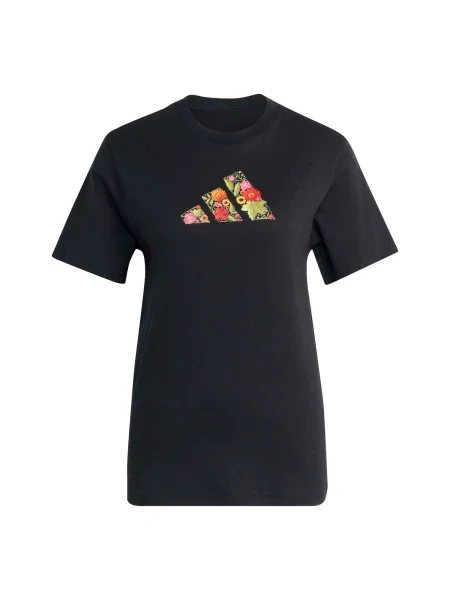 ADIDAS SPORTSWEAR Tricou funcțional FLORAL verde deschis / portocaliu / roz negru