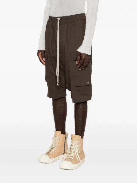 Șnur de strângere pantaloni scurți cargo Rick Owens maro