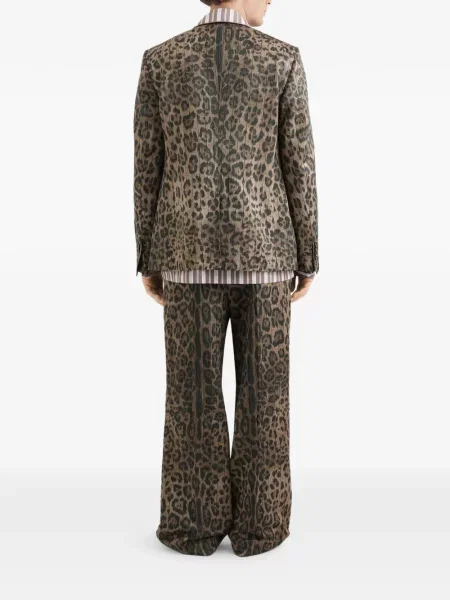 Raštuotas striukė Dolce & Gabbana leopardinis dvieiliai ruda
