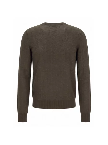 Sweter Boss żakardowy brązowy