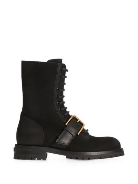 Cizme scurte Dolce & Gabbana din piele de căprioară negru