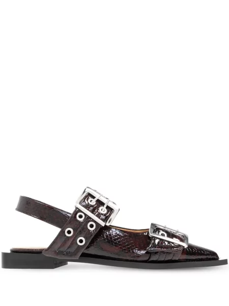 Balerini Ganni cu cataramă bordo