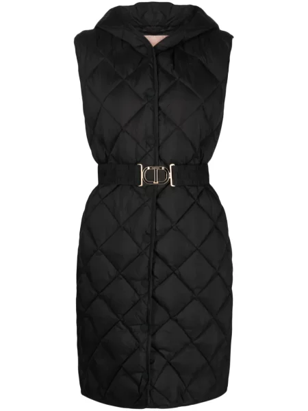 Vestă Twinset cu glugă negru