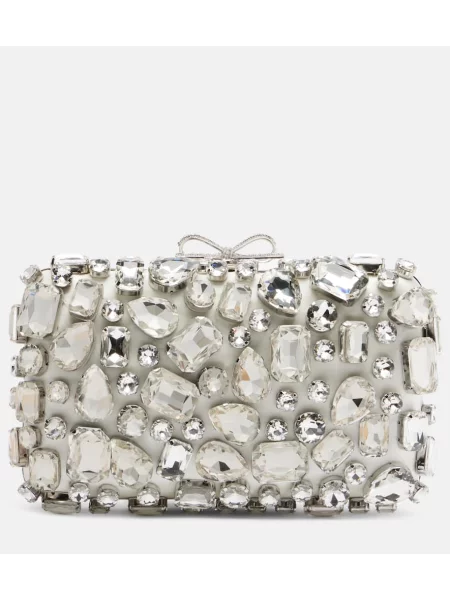 Geantă plic Self-portrait din satin alb