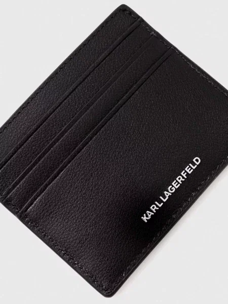 Usnjen etui za kartice Karl Lagerfeld črna