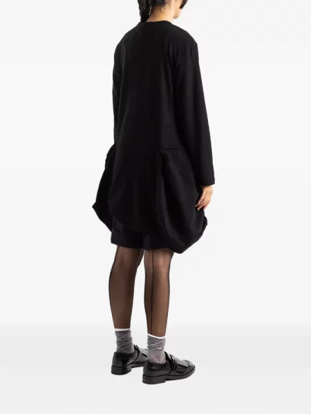 Rochie Comme Des Garçons de lână drapată negru