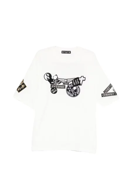 Tricou Mastermind Japan cu decolteu rotund alb