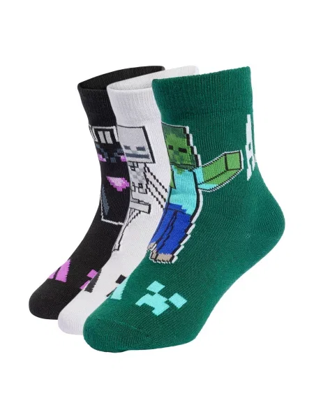 ADIDAS SPORTSWEAR Sportske čarape Minecraft svijetlosiva / tamno zelena / crna bijela