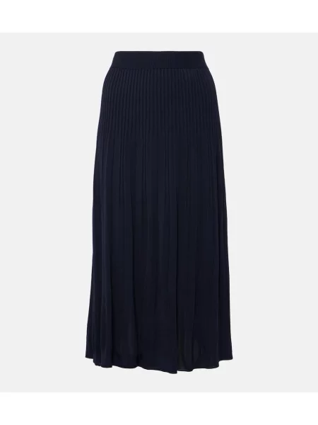 Fustă midi Joseph tricotate până la genunchi albastru