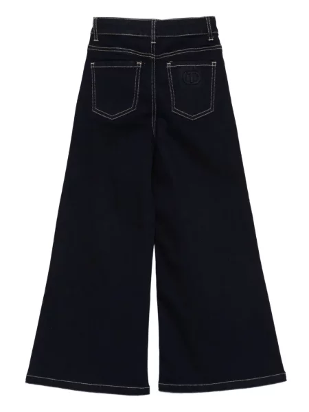 Szerokie jeansy dziecięce Twinset niebieskie