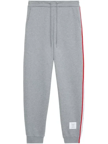 Pantaloni Thom Browne cu dungi alergare gri