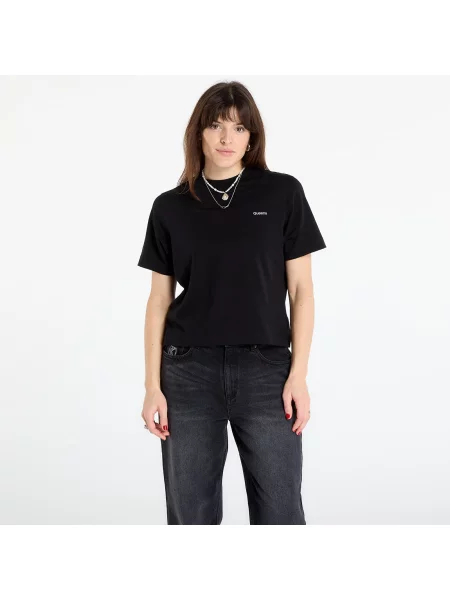 Tričko Queens Essential T-Shirt With Contrast Print Black/ Black/ Black M černé