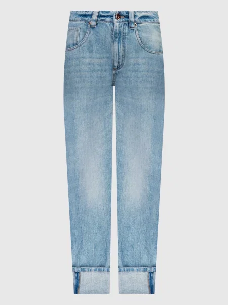 Джинсы Brunello Cucinelli с потертостями голубые
