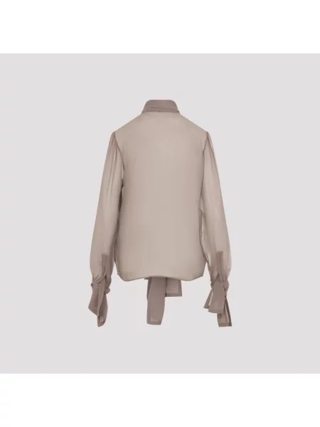 Bluzka Saint Laurent z krepy różowa