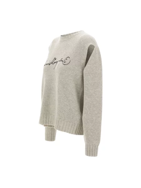 Dzianinowy sweter Mm6 Maison Margiela szary