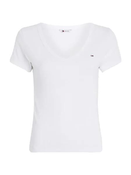 Tommy Jeans tričko dámske s elastanom biela