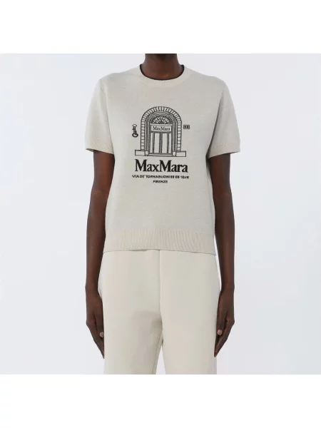 Koszulka Max Mara wełniana beżowa