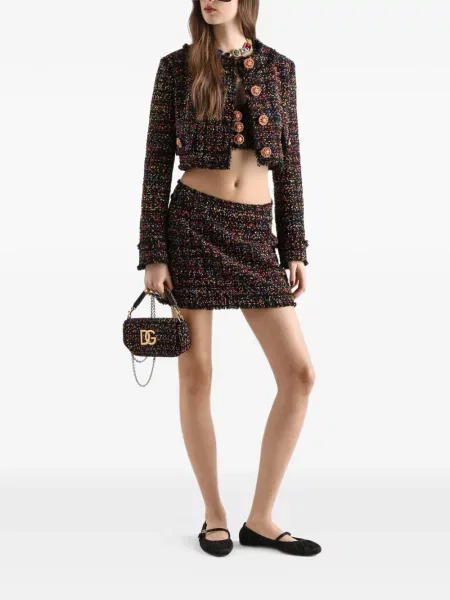 Top Dolce & Gabbana din tweed negru