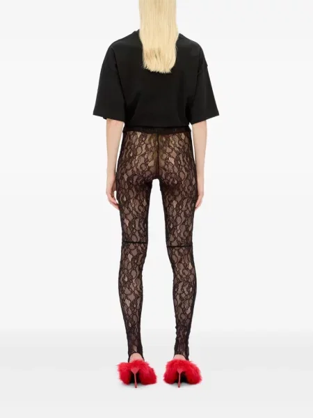 Leggings Msgm din dantelă negru