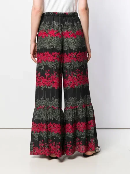 Панталон Red Valentino на цветя черно