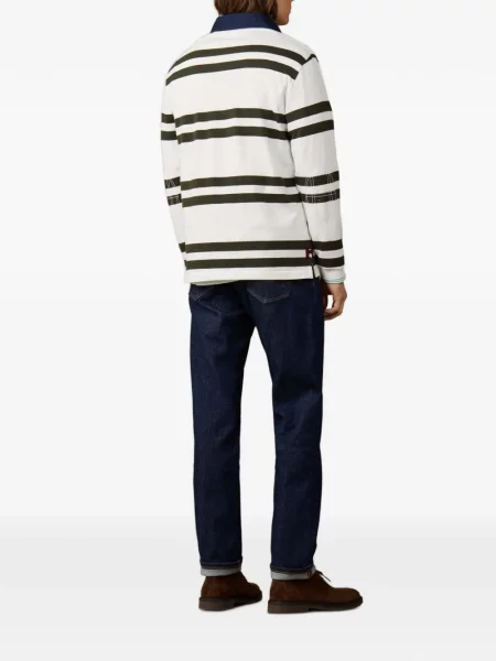 Ριγέ μακρύς polo Hackett London με σχέδιο λευκό