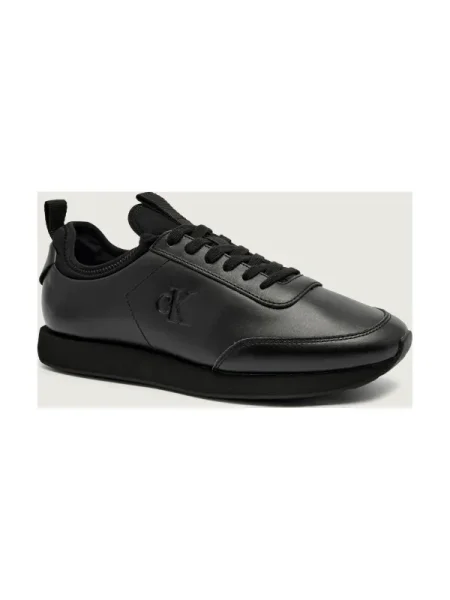 Férfi cipők Calvin Klein Retro Runner Sock Laceup Leather triple black. Méret: 44 EU fekete
