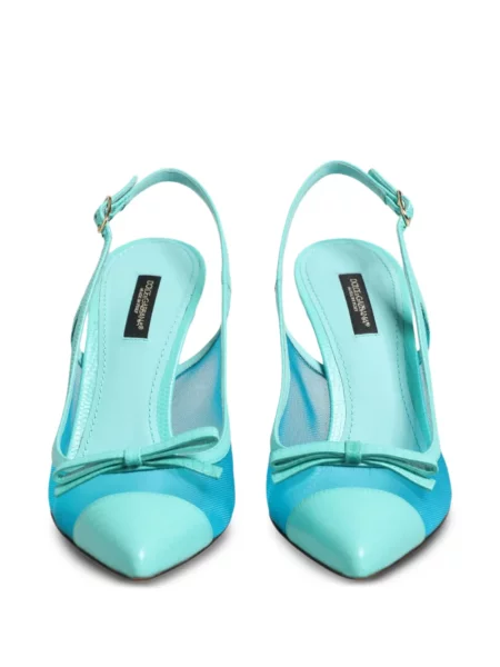 Pantofi cu toc Dolce & Gabbana cu funde albastru