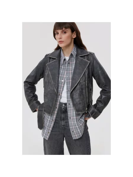 Шкіряна куртка вінтаж Estro сірий