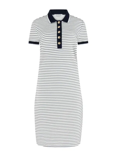 GUESS Rochie ALPHONSINE bleumarin alb