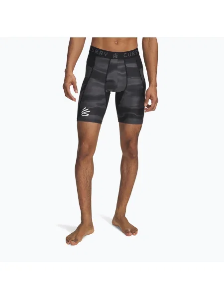 Pantaloni scurți pentru bărbați Under Armour Curry HeatGear Printed black / castlerock / white alb