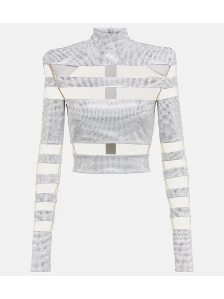 Top Balmain plasă argintiu