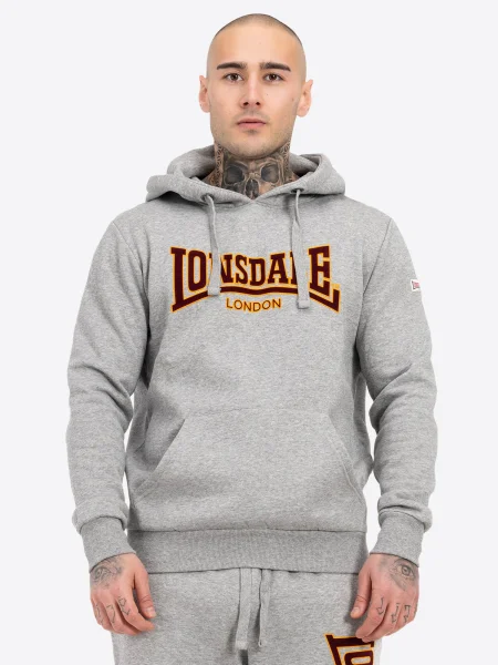 Klasická mikina s kapucňou Lonsdale s kapucňou sivá