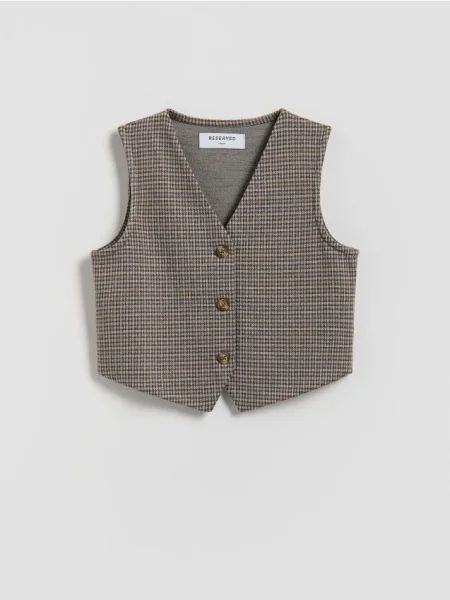 Reserved Kamizelka garniturowa w kratę wielobarwny