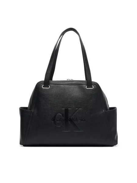 Calvin Klein torebka tote z imitacji skóry czarna
