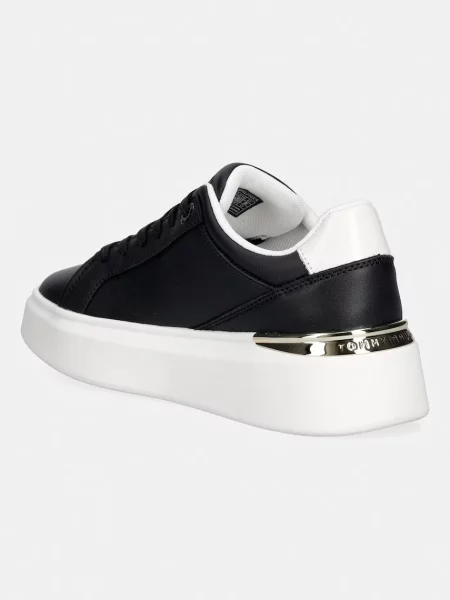 Tommy Hilfiger TH CHIC PLATFORM sneakersy skórzane czarne