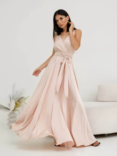 Макси платье Jadone Fashion бежевое
