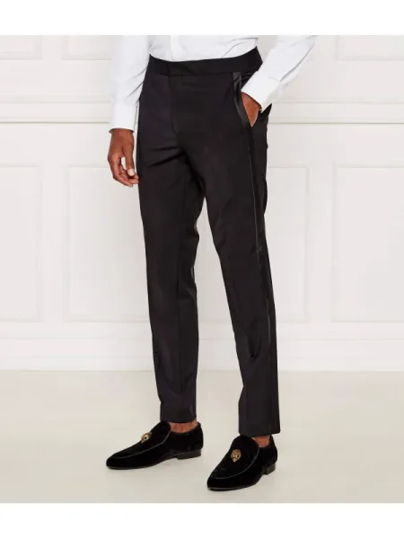HUGO de lână pantaloni | extra slim fit negru