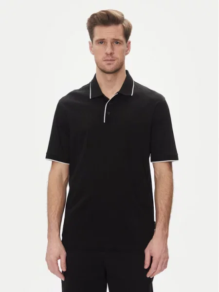 Armani Exchange Поло Regular Fit чорний