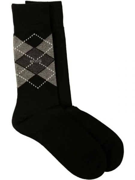 BOSS BLACK Șosete Argyle negru