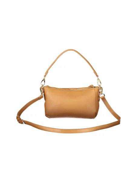 Lniana torebka Valentino Bags brązowa