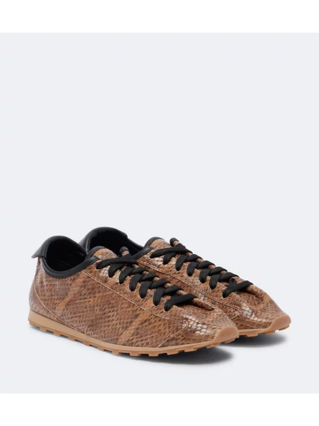 Pantofi tenis Jacquemus din piele cu model piele de șarpe tenis bej