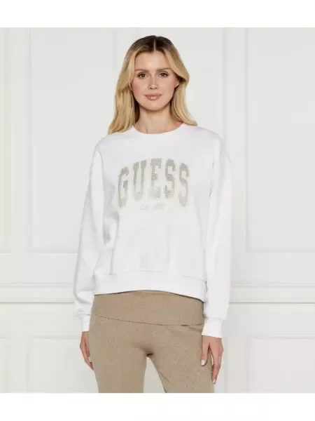 GUESS Hanorac | Relaxed fit alb