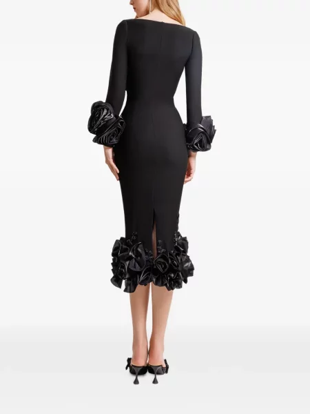 Rochie midi Gemy Maalouf cu model floral negru