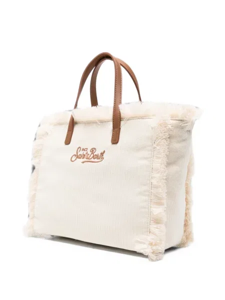 Geantă shopper Mc2 Saint Barth de catifea cord