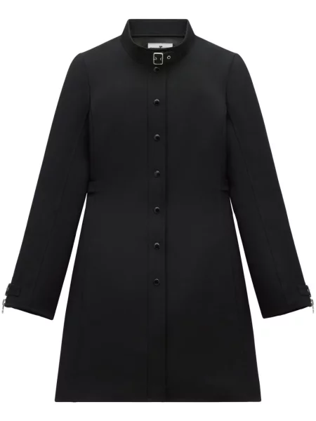Płaszcz Courreges na sprzączkę z twillu na ramiączkach czarny