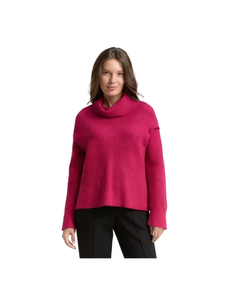 Sweter z golfem Tom Tailor różowy