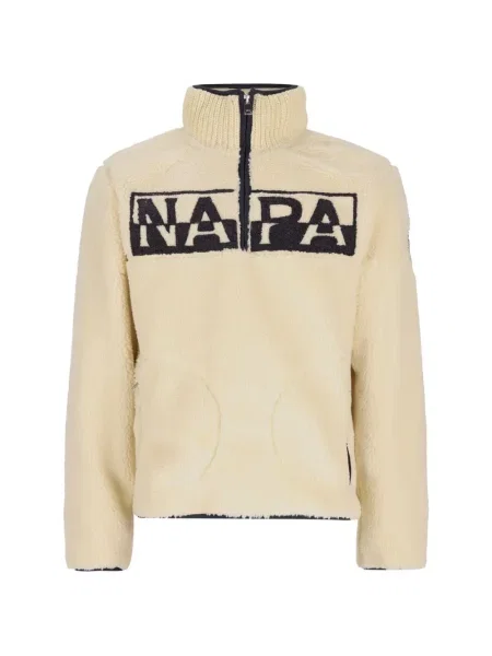 Pulover Napapijri din fleece cu autograf