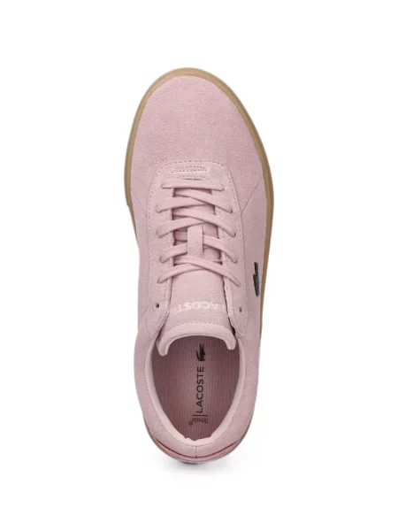 Sneakerși Lacoste cu platformă cu autograf roz