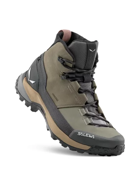 Buty trekkingowe Salewa Puez Leather Mid PTX brązowe
